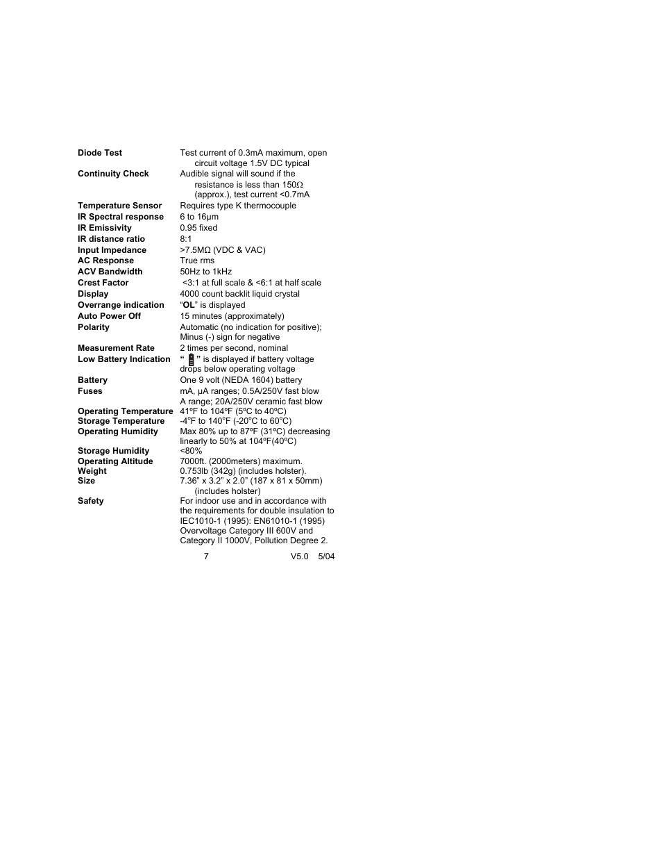Extech Instruments 470 User Manual | Page 7 / 21
