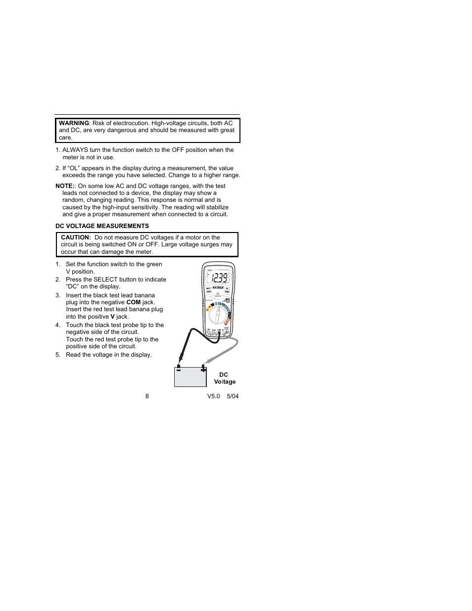Extech Instruments 470 User Manual | Page 8 / 21