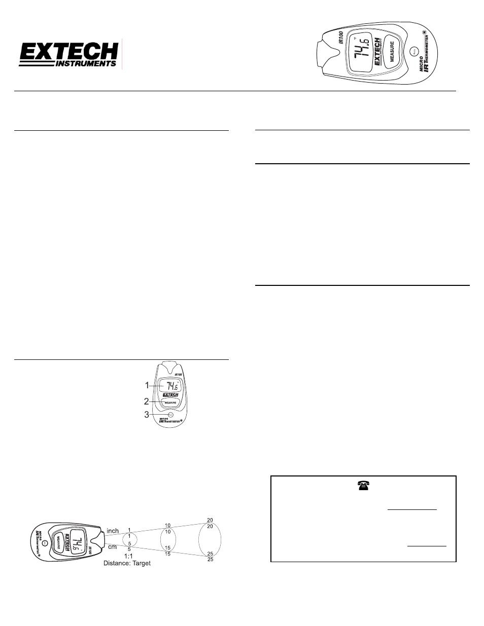 Extech Instruments IR100 User Manual | 1 page