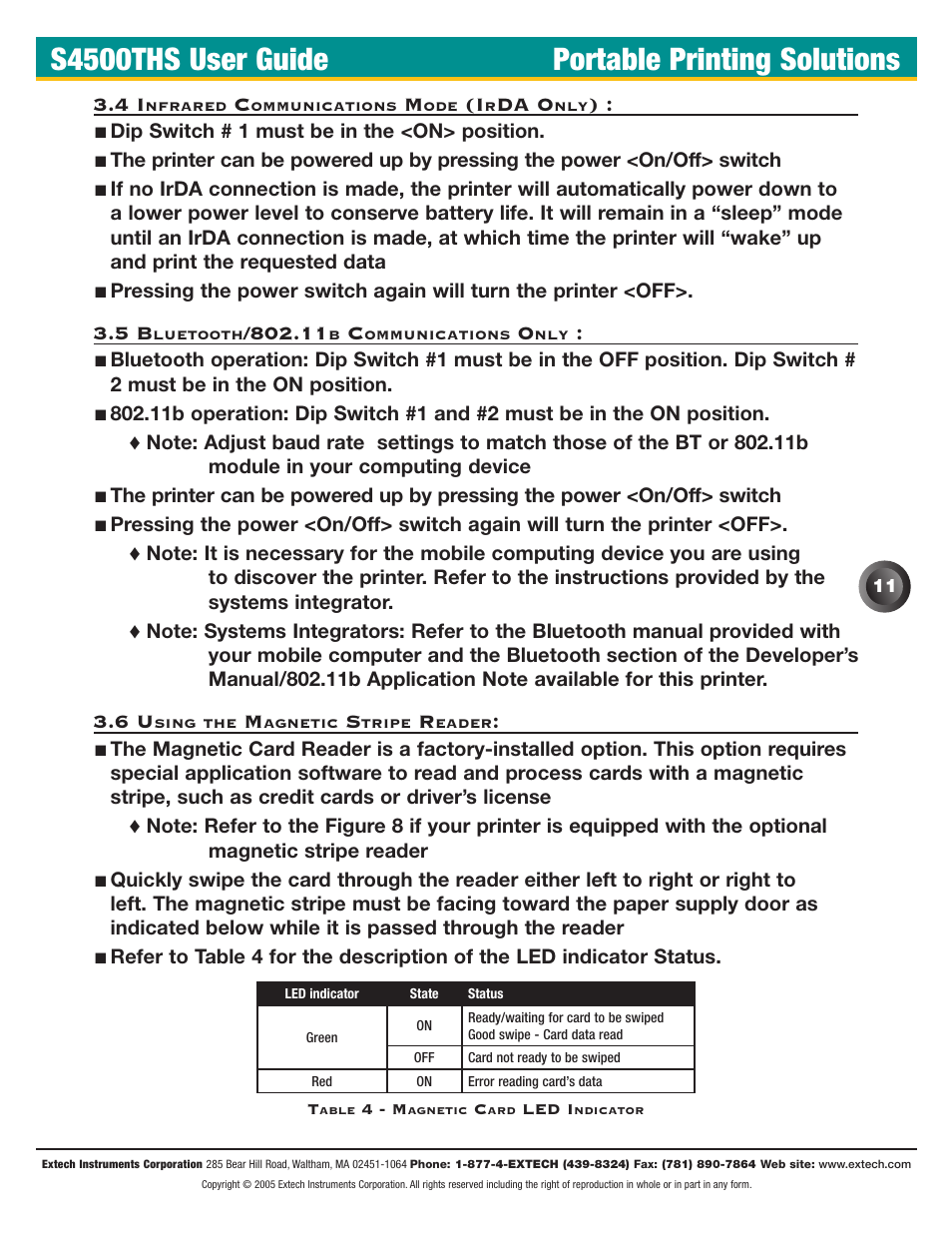 S4500ths user guide portable printing solutions, Da o | Extech Instruments S4500THS User Manual | Page 15 / 24