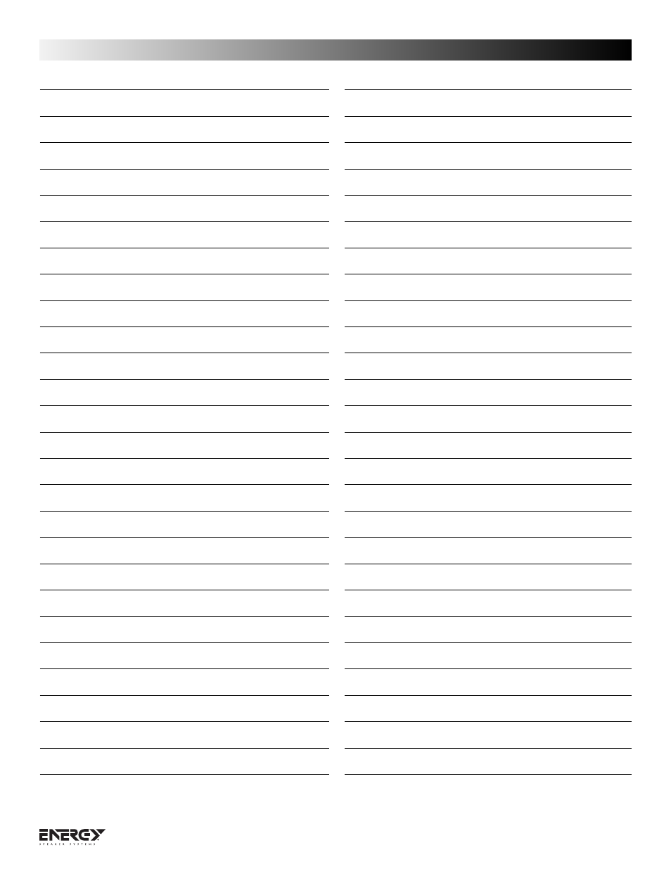 Energy Speaker Systems ESW-V Series User Manual | Page 29 / 32