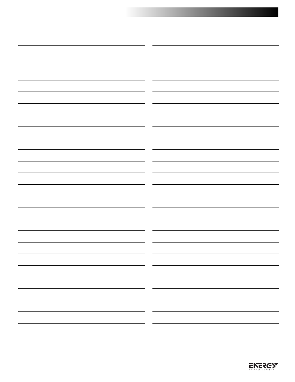 Energy Speaker Systems C-50 User Manual | Page 34 / 36