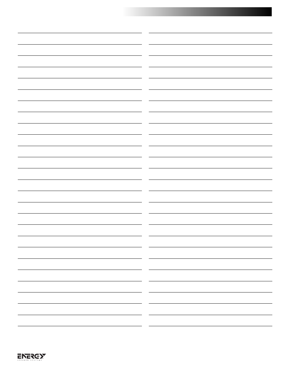 Energy Speaker Systems C-50 User Manual | Page 35 / 36