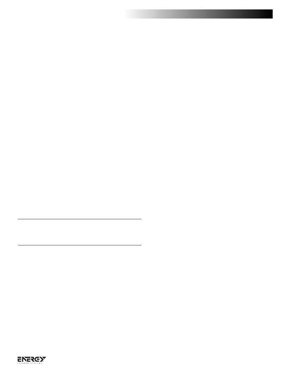Réglages précis, Entretien | Energy Speaker Systems C-50 User Manual | Page 7 / 36
