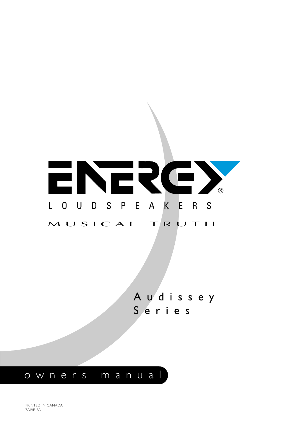 Energy Speaker Systems Audissey Series User Manual | 12 pages