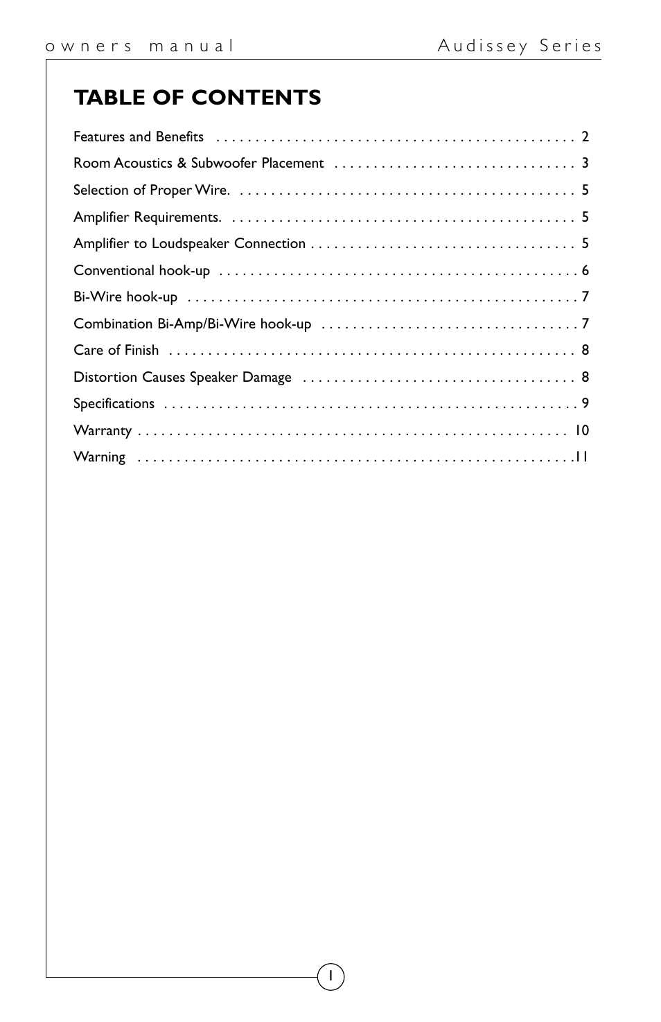 Energy Speaker Systems Audissey Series User Manual | Page 2 / 12