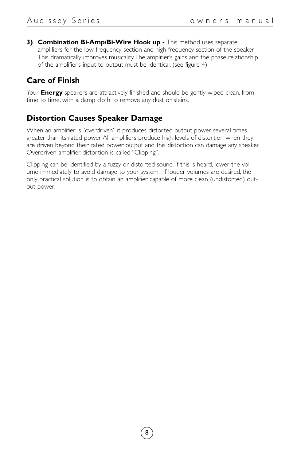 Energy Speaker Systems Audissey Series User Manual | Page 9 / 12