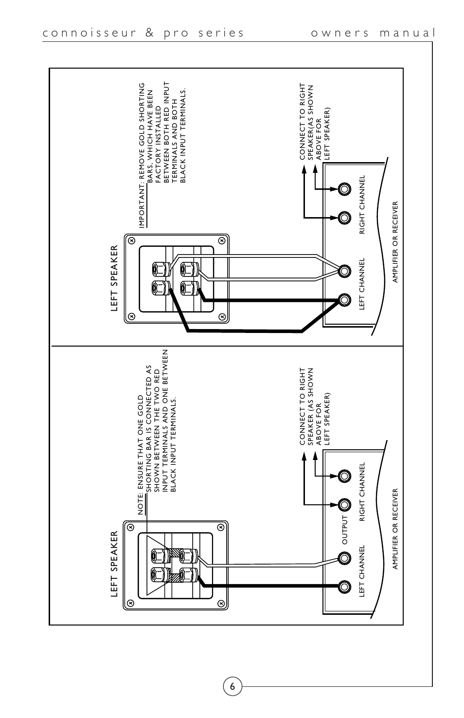 Conventional hookup, Bi-wire hookup, Figure 2) | Figure 3) | Energy Speaker Systems Connoisseur Series User Manual | Page 7 / 12