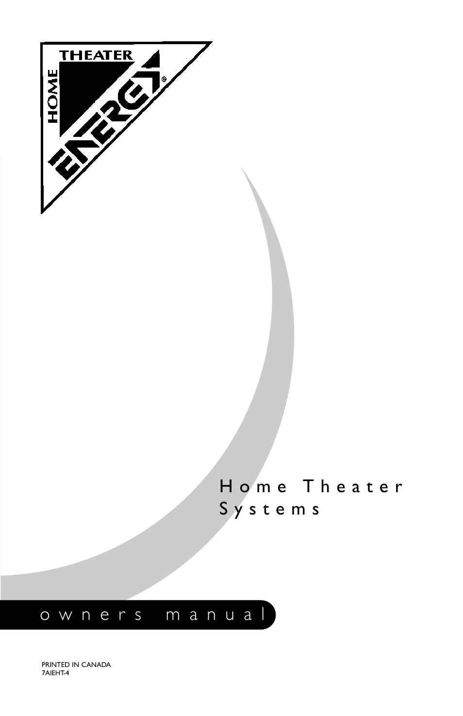 Energy Speaker Systems HomeTheater System User Manual | 12 pages