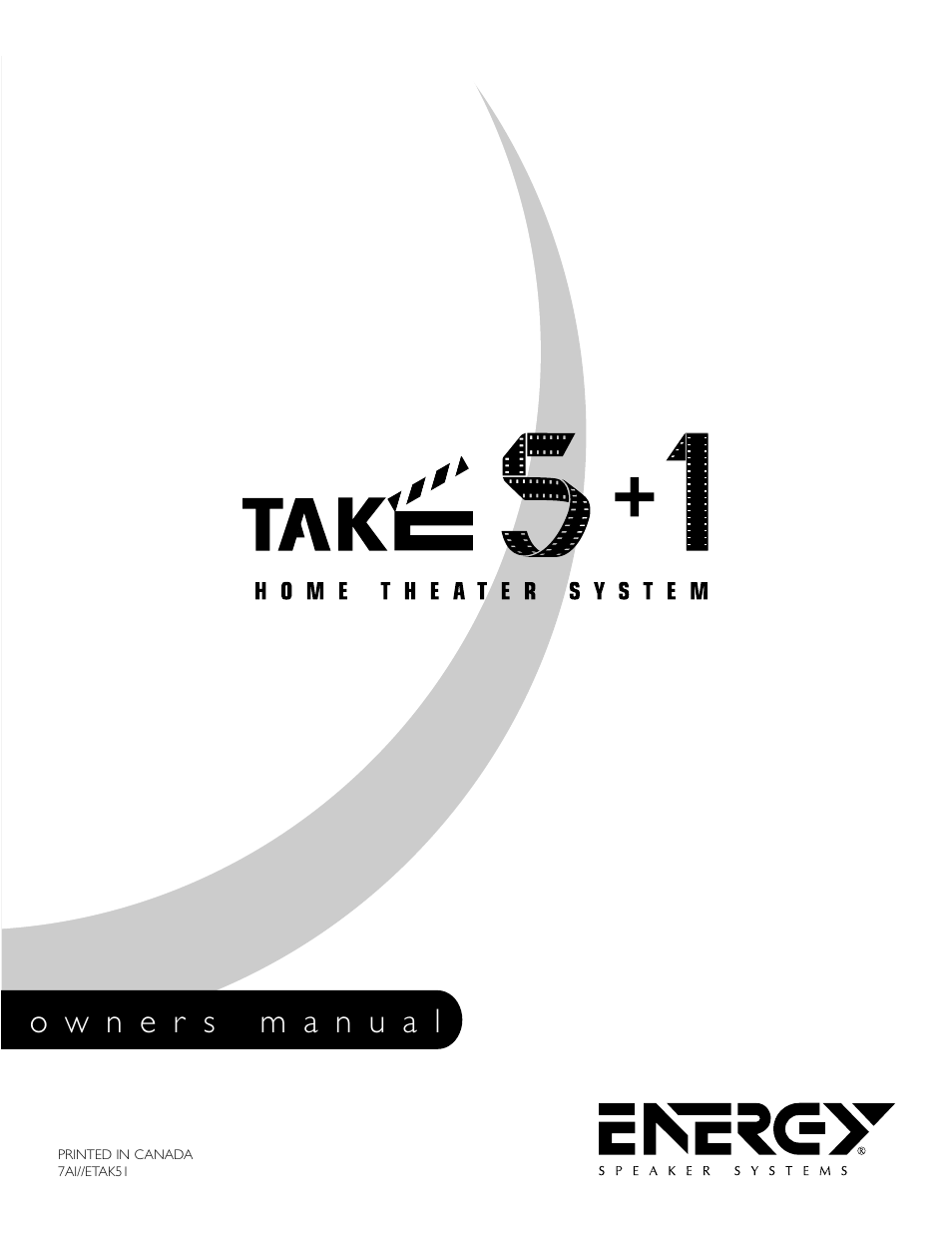 Energy Speaker Systems Energy RC-Micro TAKE 5+1 User Manual | 22 pages