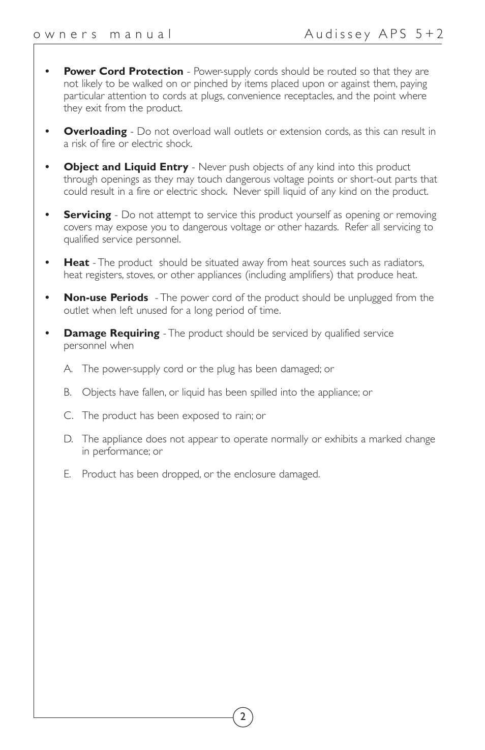Energy Speaker Systems APS 5+2 User Manual | Page 3 / 17