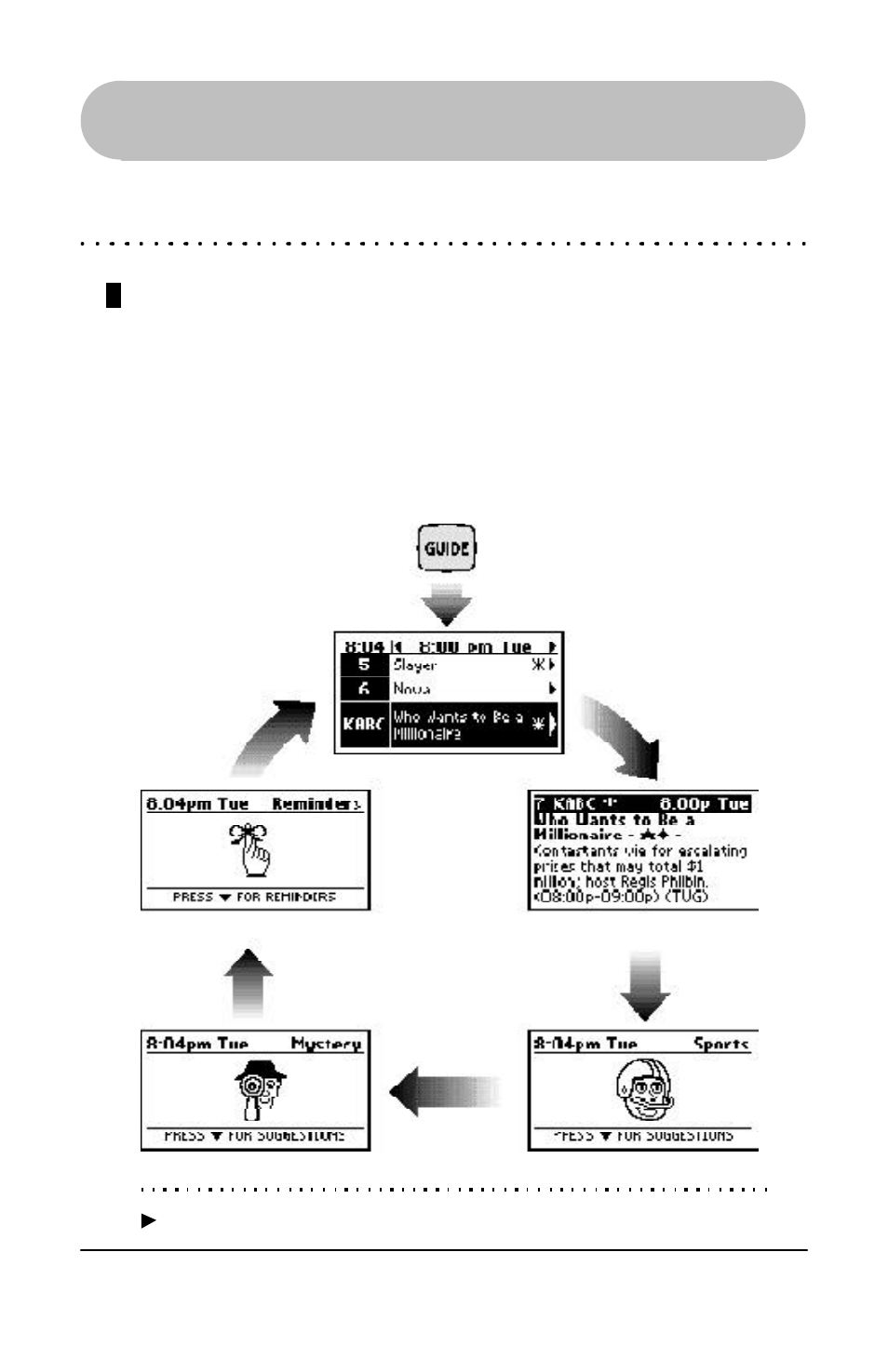 Using the remote, Using the guide key | Evolve Communications RD5000 User Manual | Page 28 / 76