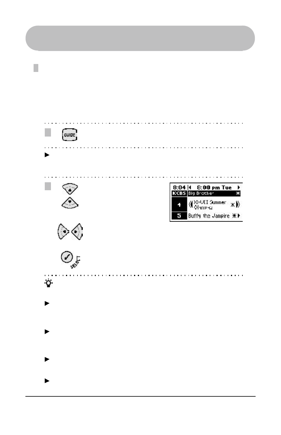 Using the remote, Browsing and tuning | Evolve Communications RD5000 User Manual | Page 30 / 76