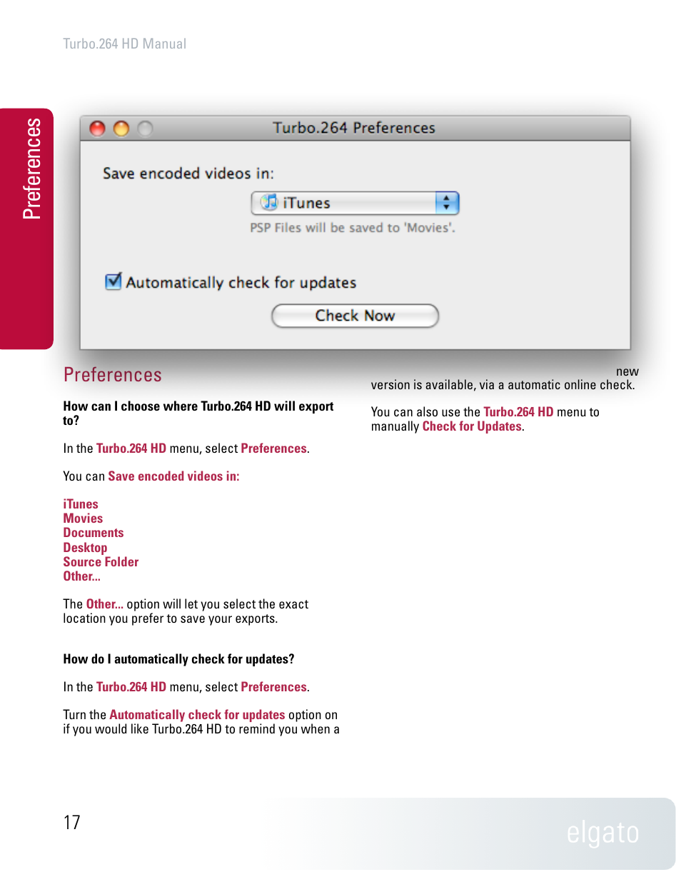 Preferences | Elgato TURBO.264 HD User Manual | Page 17 / 24
