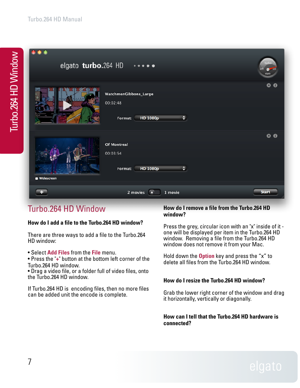Tu rb o. 26 4 h d w in do w, Turbo.264 hd window | Elgato TURBO.264 HD User Manual | Page 7 / 24