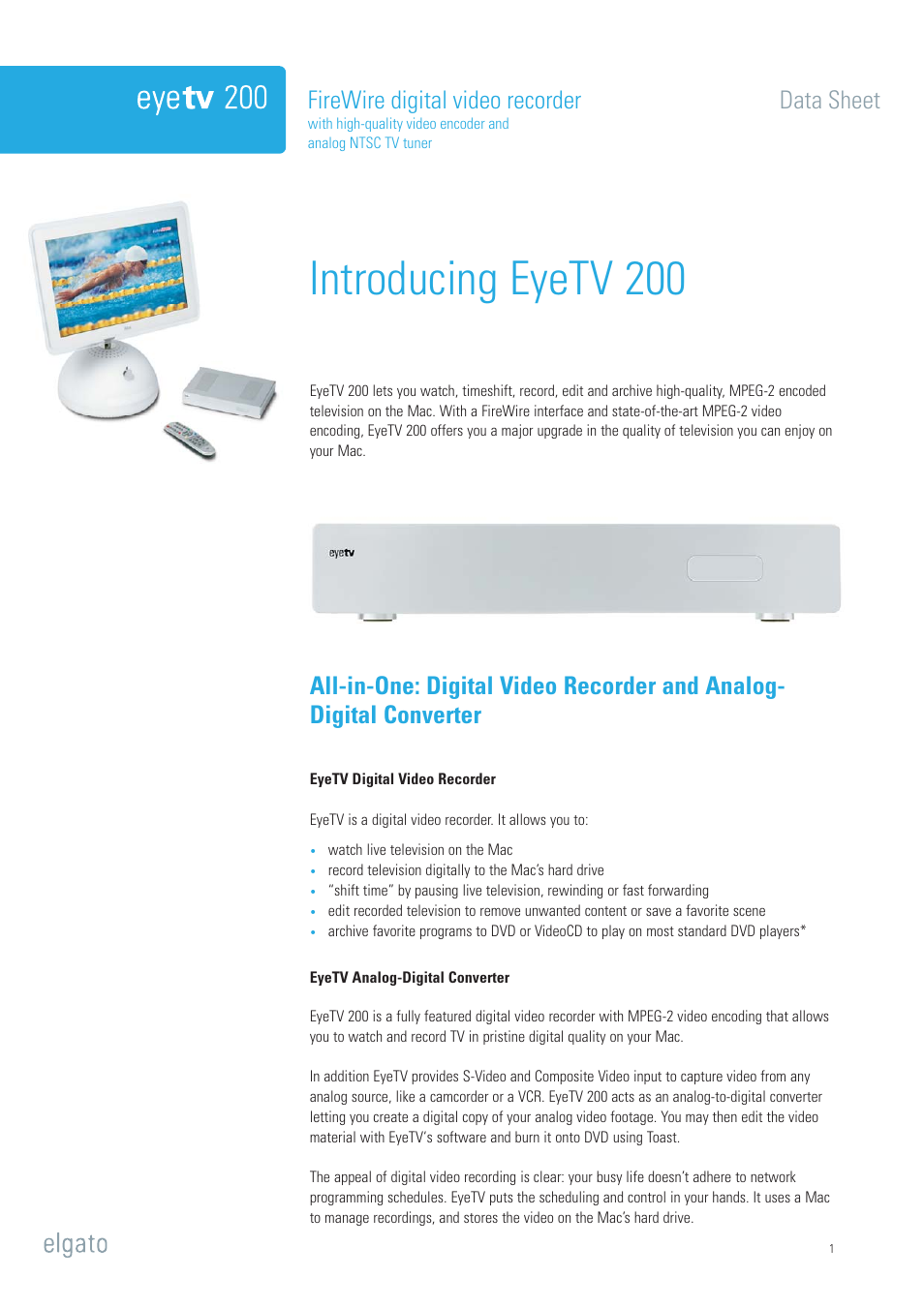 Elgato EyeTV 200 User Manual | 6 pages