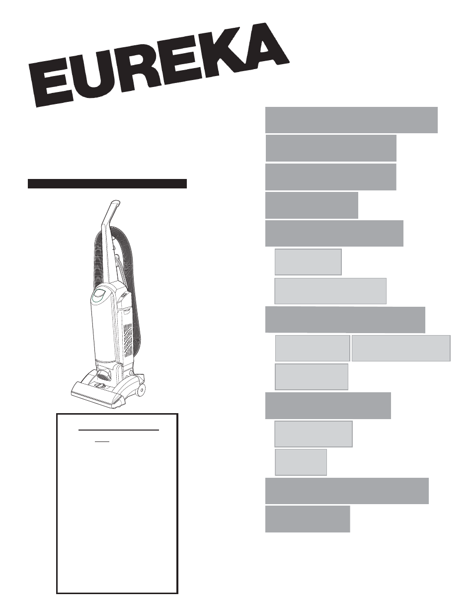 Eureka 5739 User Manual | 20 pages