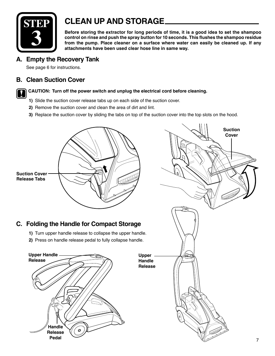 Step, Clean up and storage | Eureka 2590 Series User Manual | Page 7 / 11