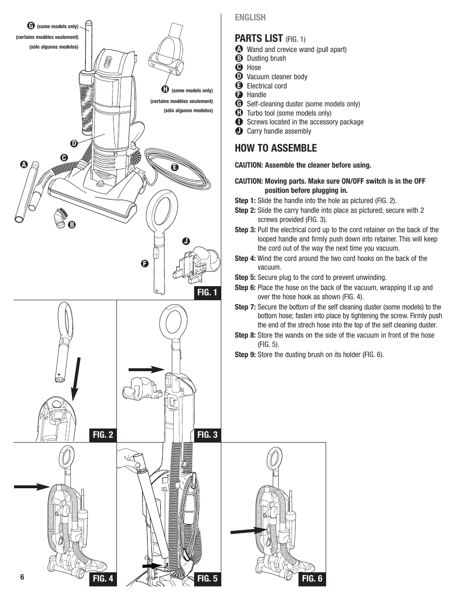 Parts list, How to assemble | Eureka 2969 User Manual | Page 6 / 28