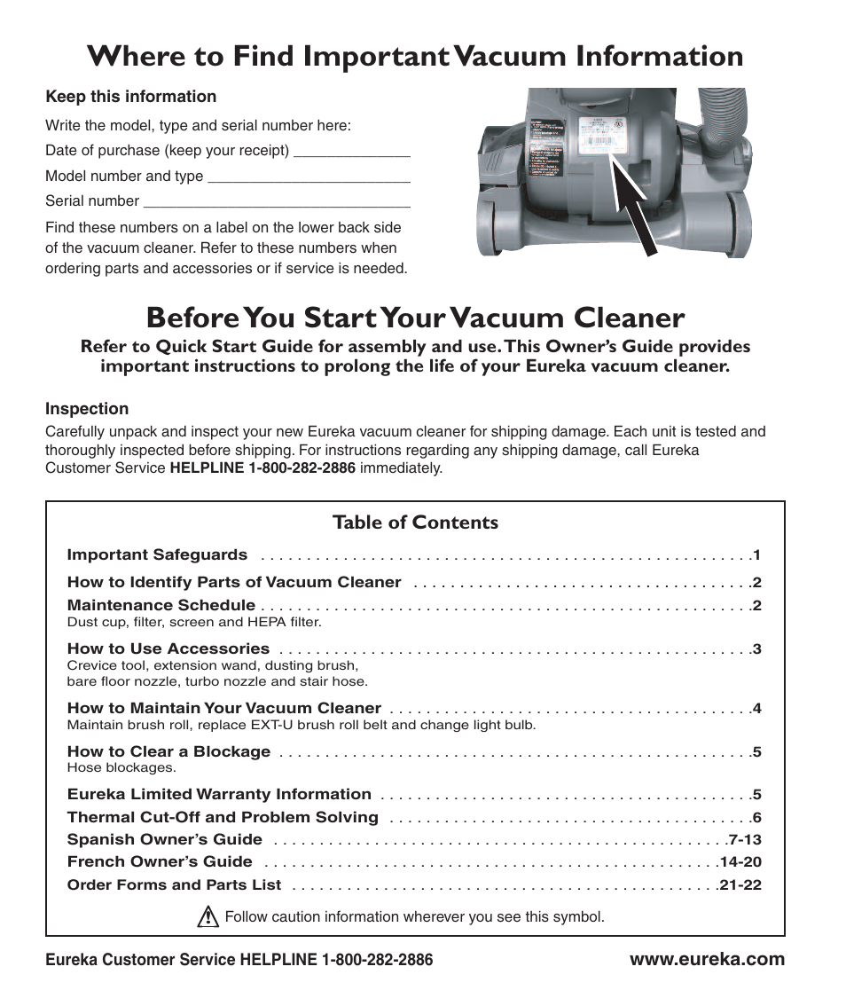 Eureka 3281 User Manual | Page 2 / 8