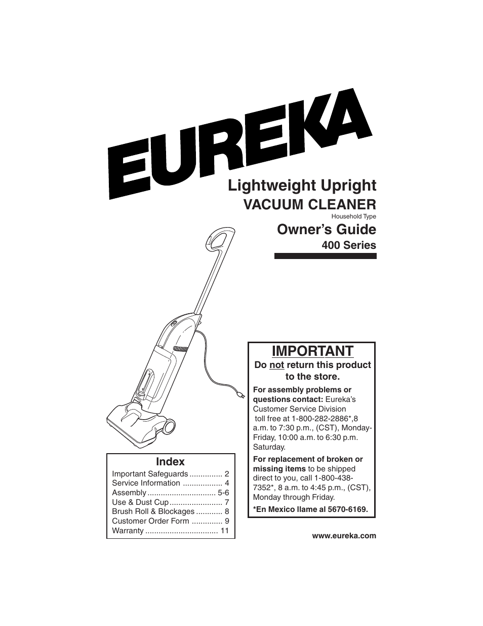 Eureka 400 User Manual | 12 pages