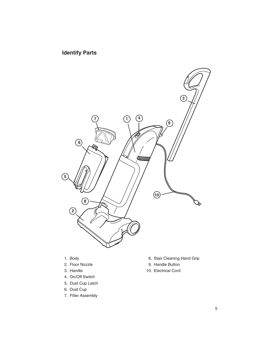 Identify parts | Eureka 400 User Manual | Page 5 / 12
