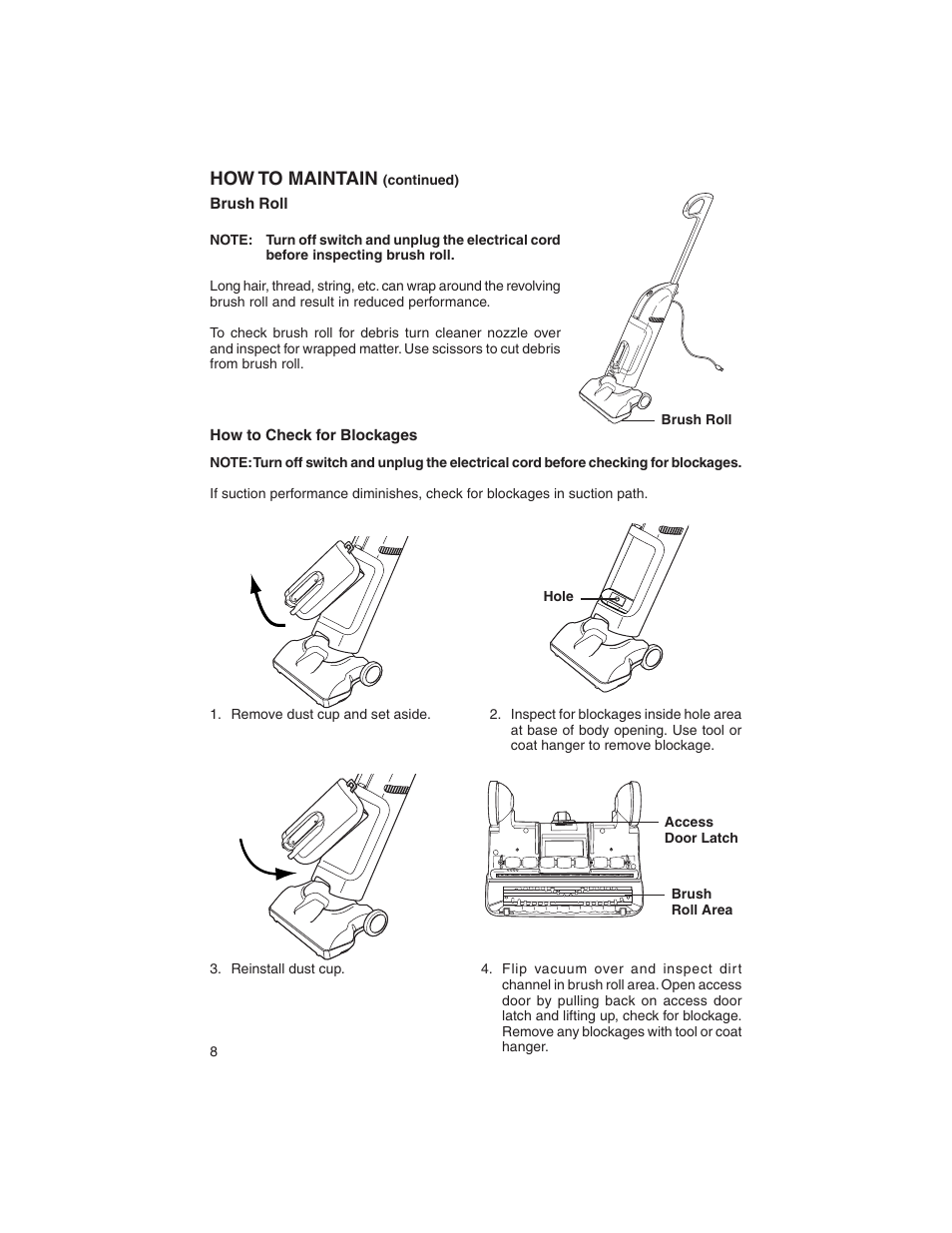 How to maintain | Eureka 400 User Manual | Page 8 / 12