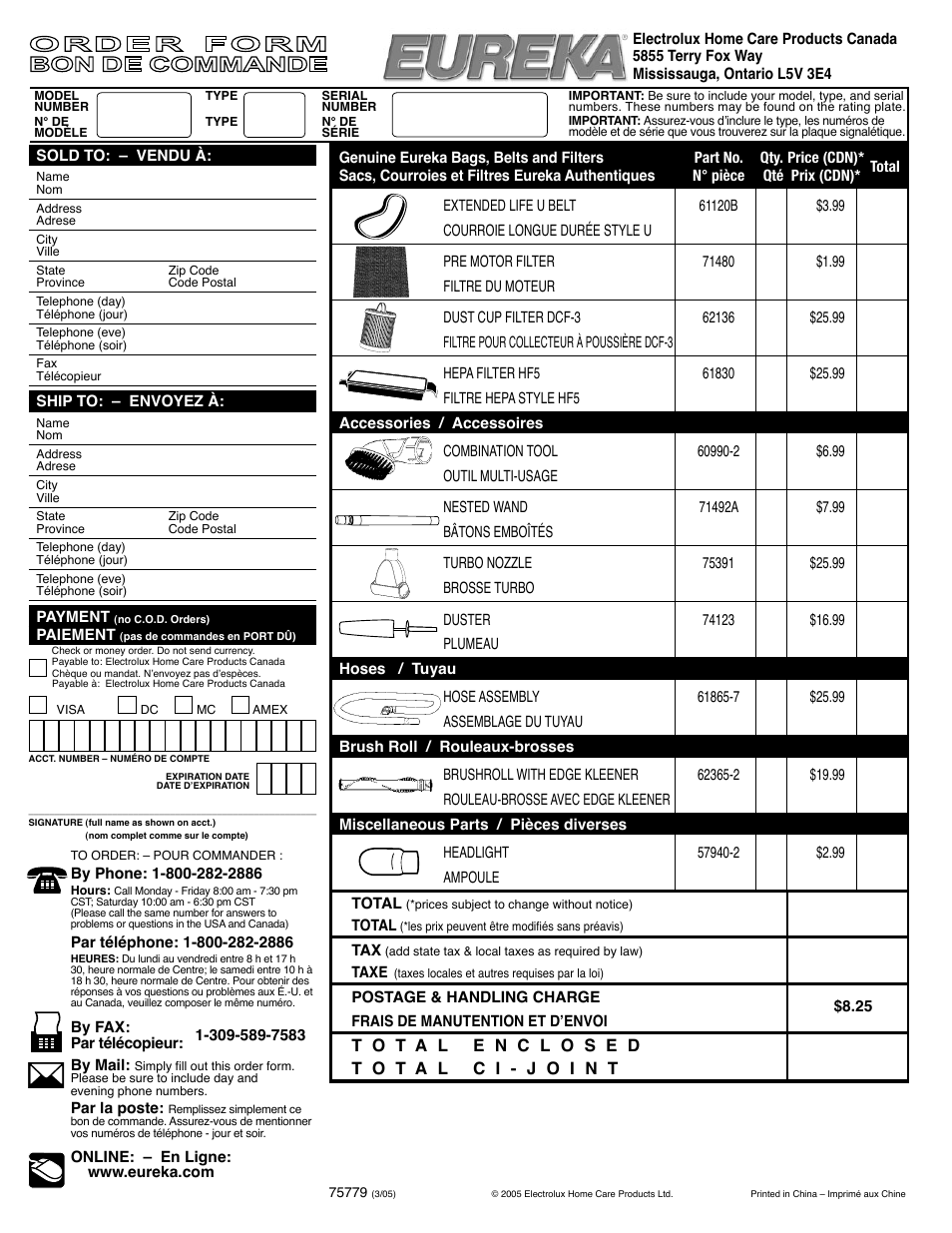 Eureka 5740-5799 Series User Manual | Page 12 / 12