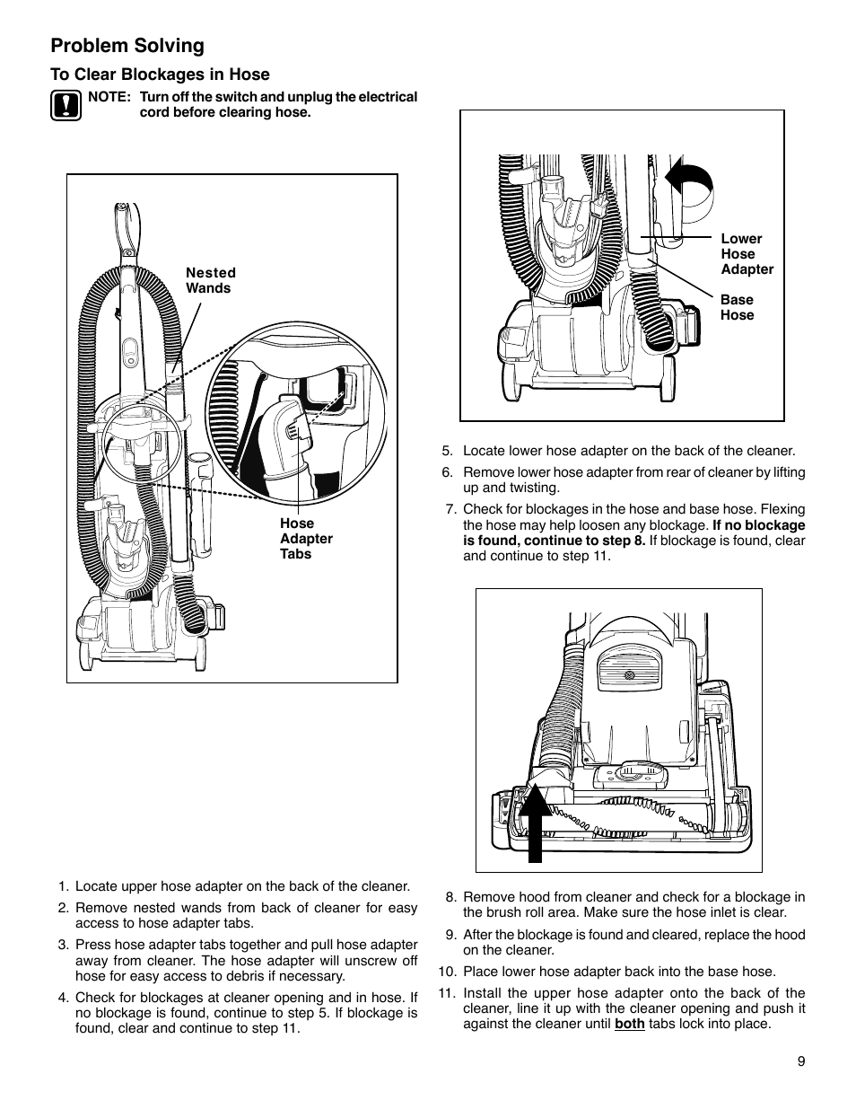 Problem solving | Eureka 5740-5799 Series User Manual | Page 9 / 12
