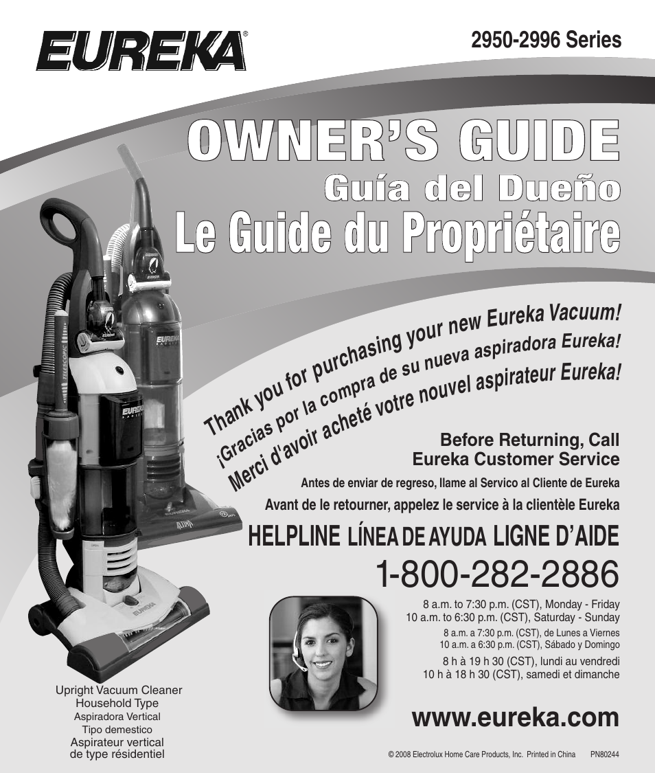 Eureka 2950-2996 Series User Manual | 8 pages