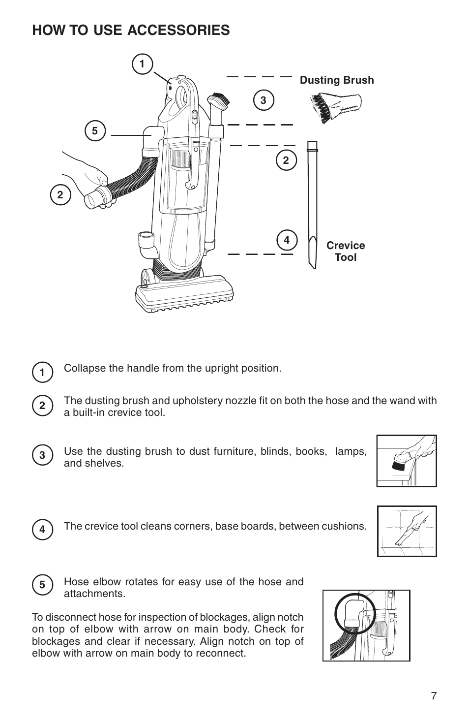 How to use accessories | Eureka 410 SERIES User Manual | Page 7 / 16