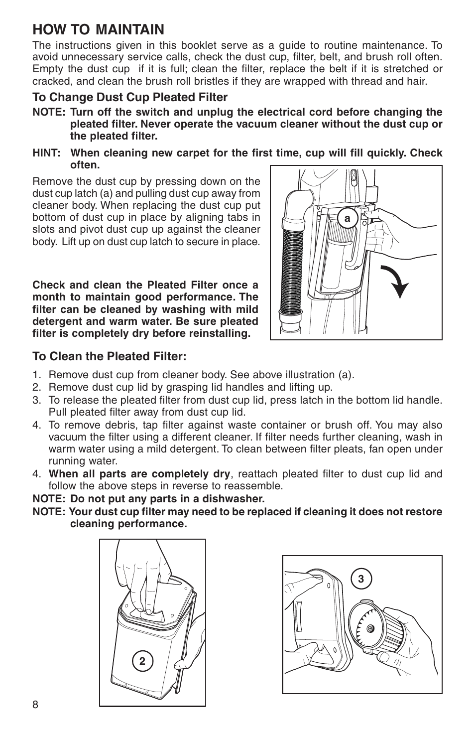 How to maintain | Eureka 410 SERIES User Manual | Page 8 / 16