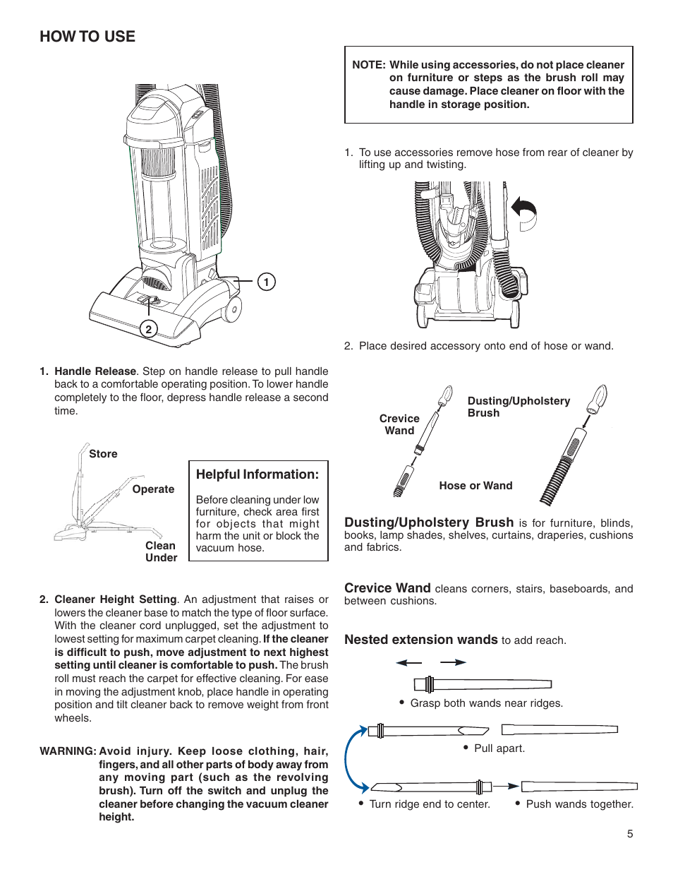 How to use | Eureka 5840-5898 Series User Manual | Page 5 / 10