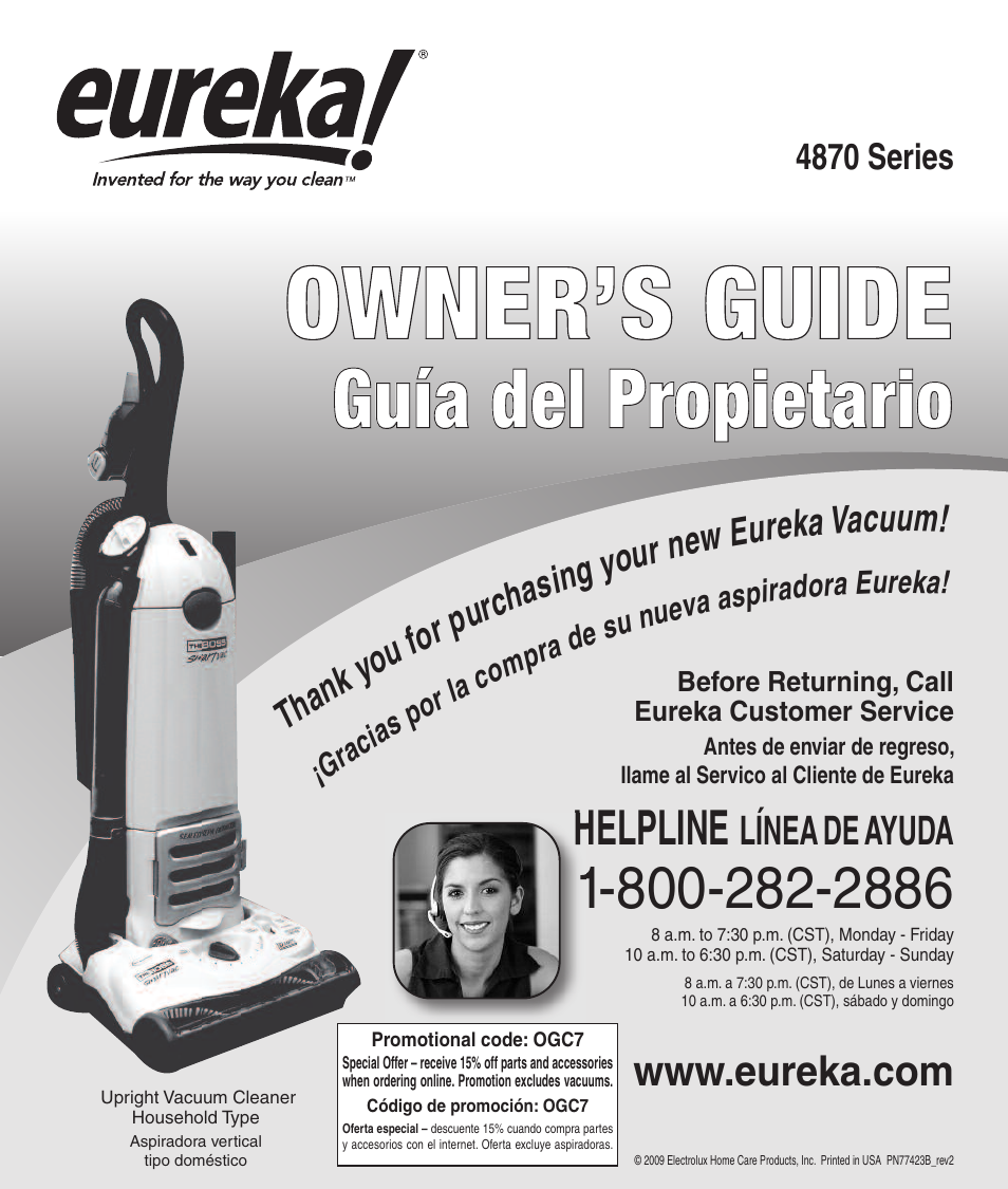 Eureka 4870 User Manual | 10 pages