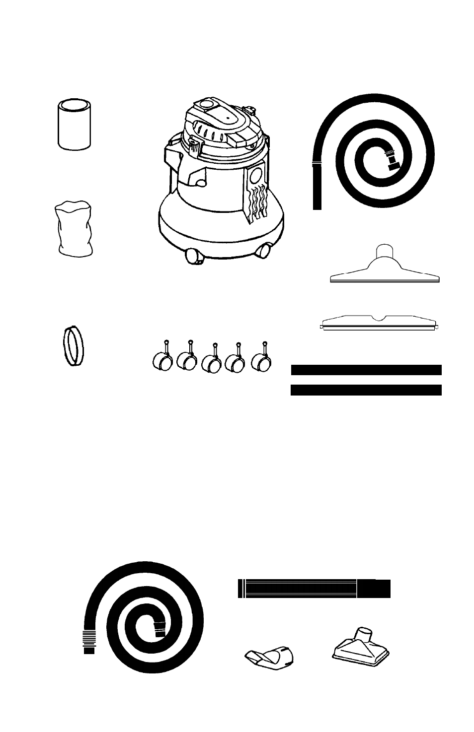 Contents of wet/dry vac, 2 1/2 inch diameter tools | Eureka 2800 Series User Manual | Page 6 / 30