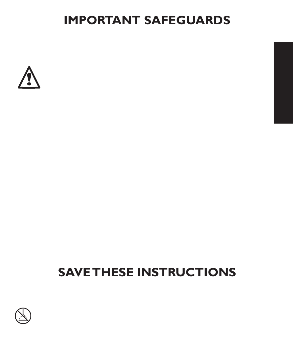 Save these instructions, Important safeguards, Warning | Eng l ish | Eureka 2997-2999 Series User Manual | Page 3 / 8