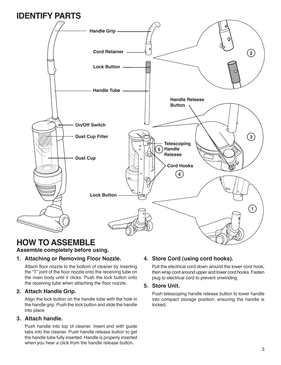 How to assemble, Identify parts | Eureka 420 User Manual | Page 3 / 16