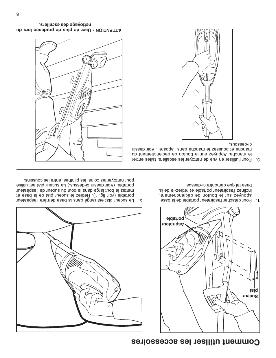 Comment utiliser les accessoires | Eureka 100-110 User Manual | Page 22 / 26