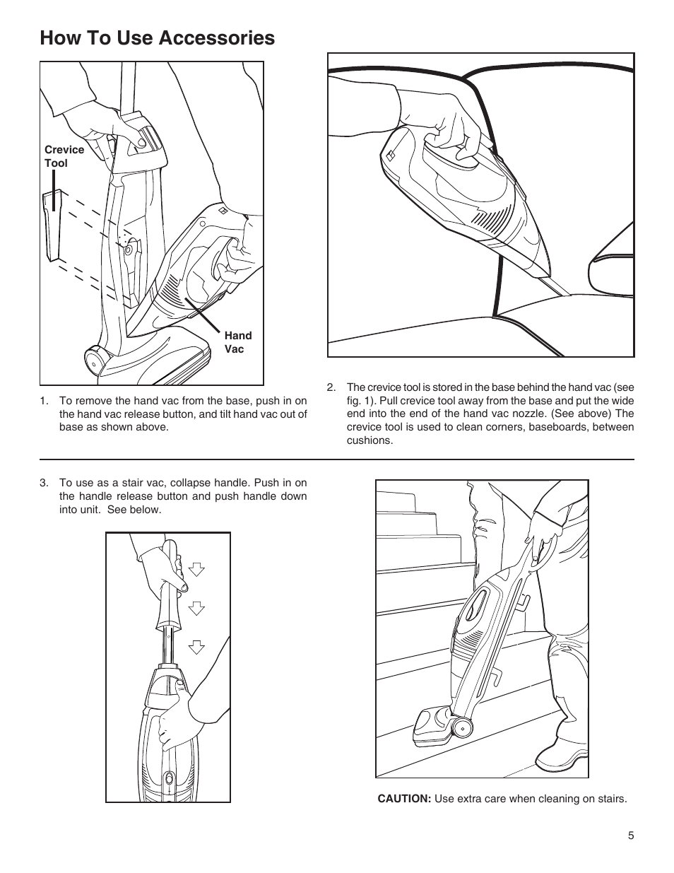 How to use accessories | Eureka 100-110 User Manual | Page 5 / 26