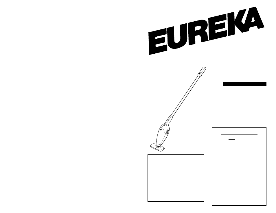 Eureka 178A User Manual | 8 pages