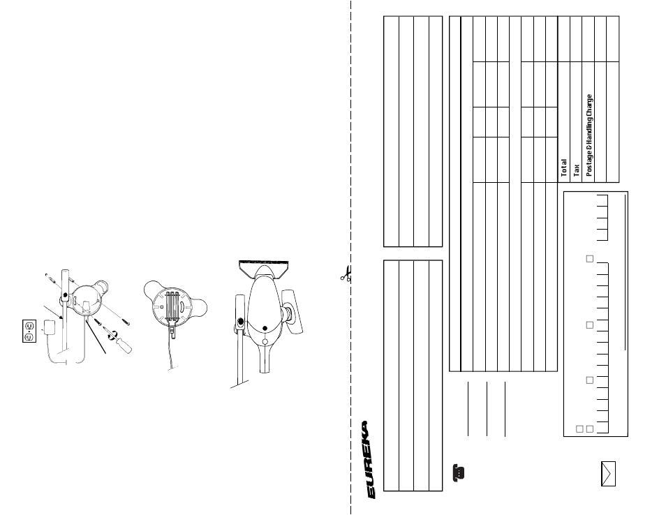 Order form, Attach charger plug to wall bracket, How to mount your vacuum cleaner | Eureka 178A User Manual | Page 6 / 8