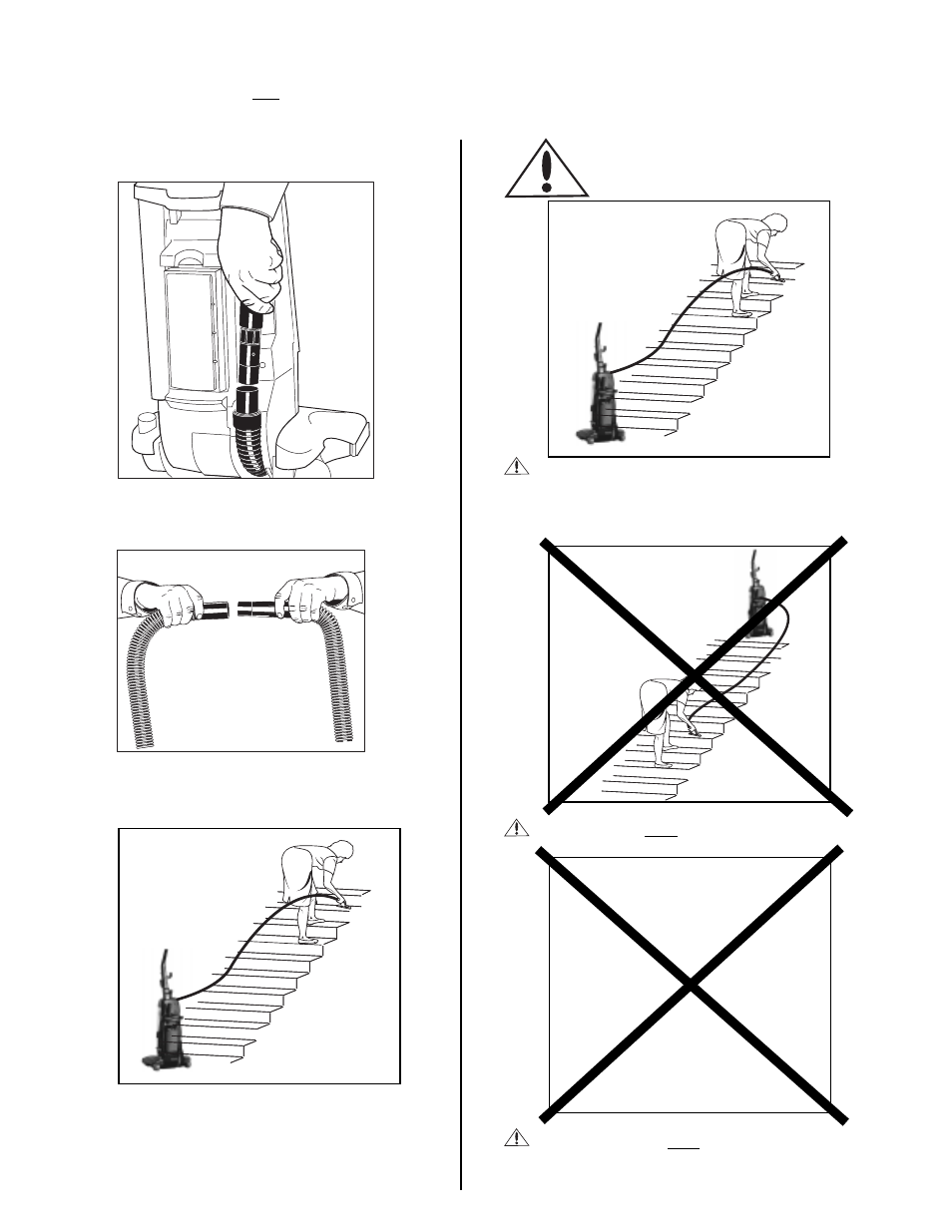 Warning, Stair cleaning hose | Eureka 4650 User Manual | Page 16 / 20