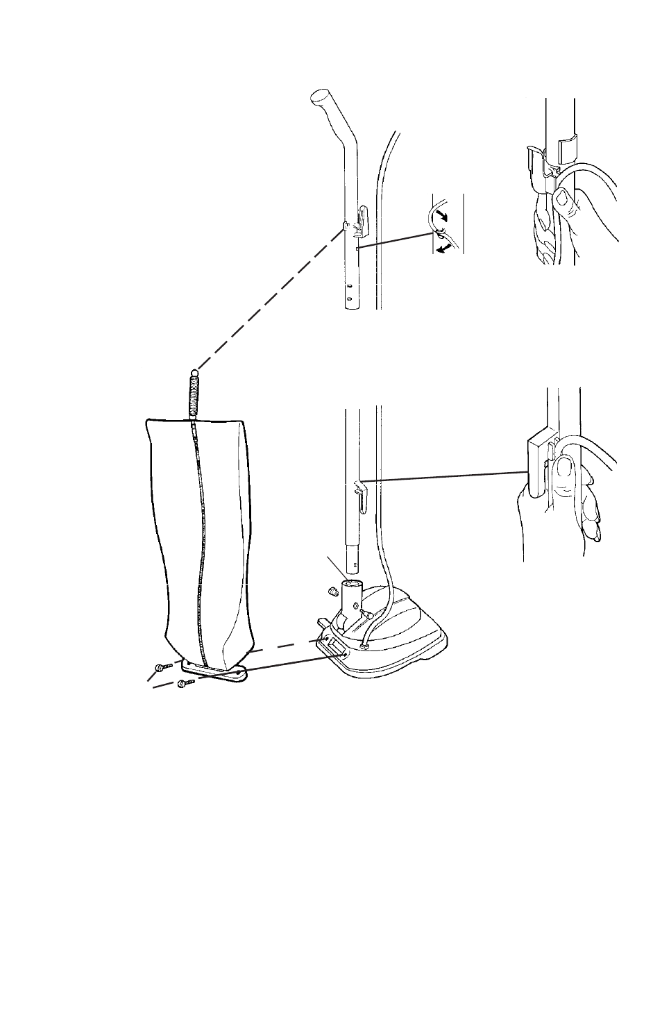 Step 4 - outer bag, Step 5 - bag support, Step 6 - cord storage | Eureka 600 User Manual | Page 6 / 12