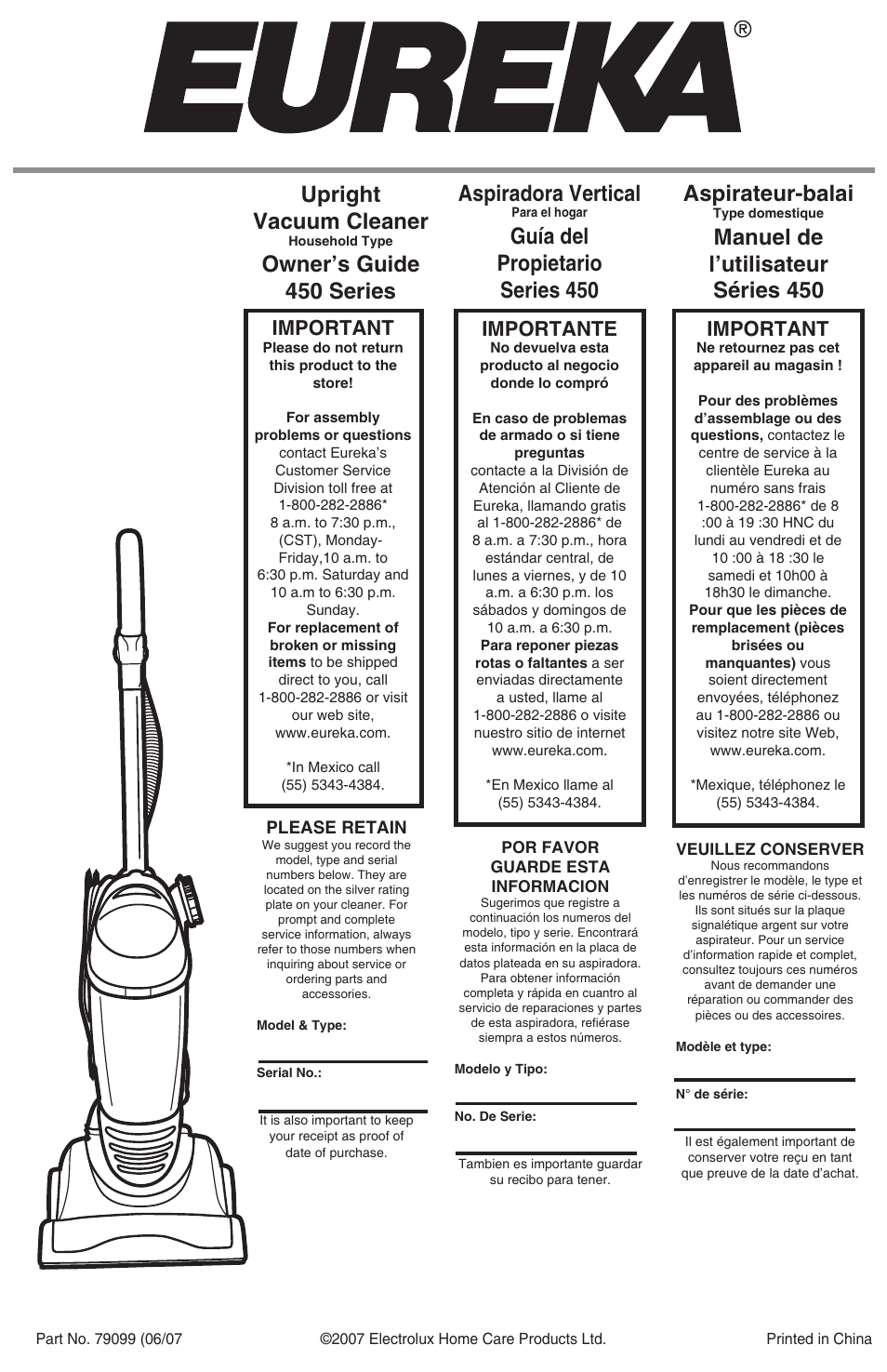 Eureka 450 User Manual | 22 pages