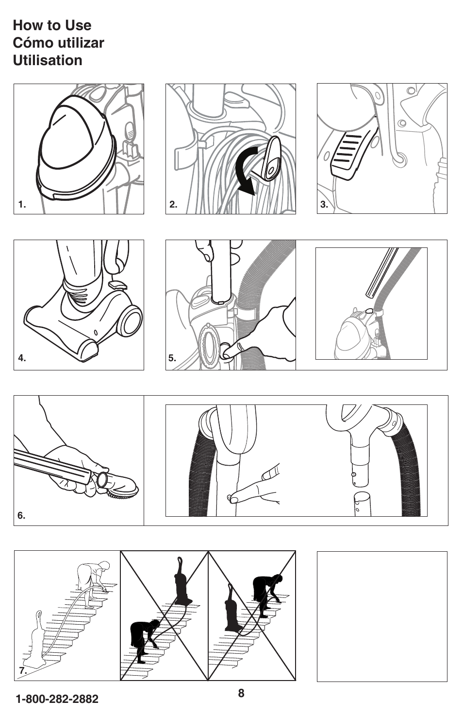 How to use cómo utilizar utilisation | Eureka 450 User Manual | Page 8 / 22
