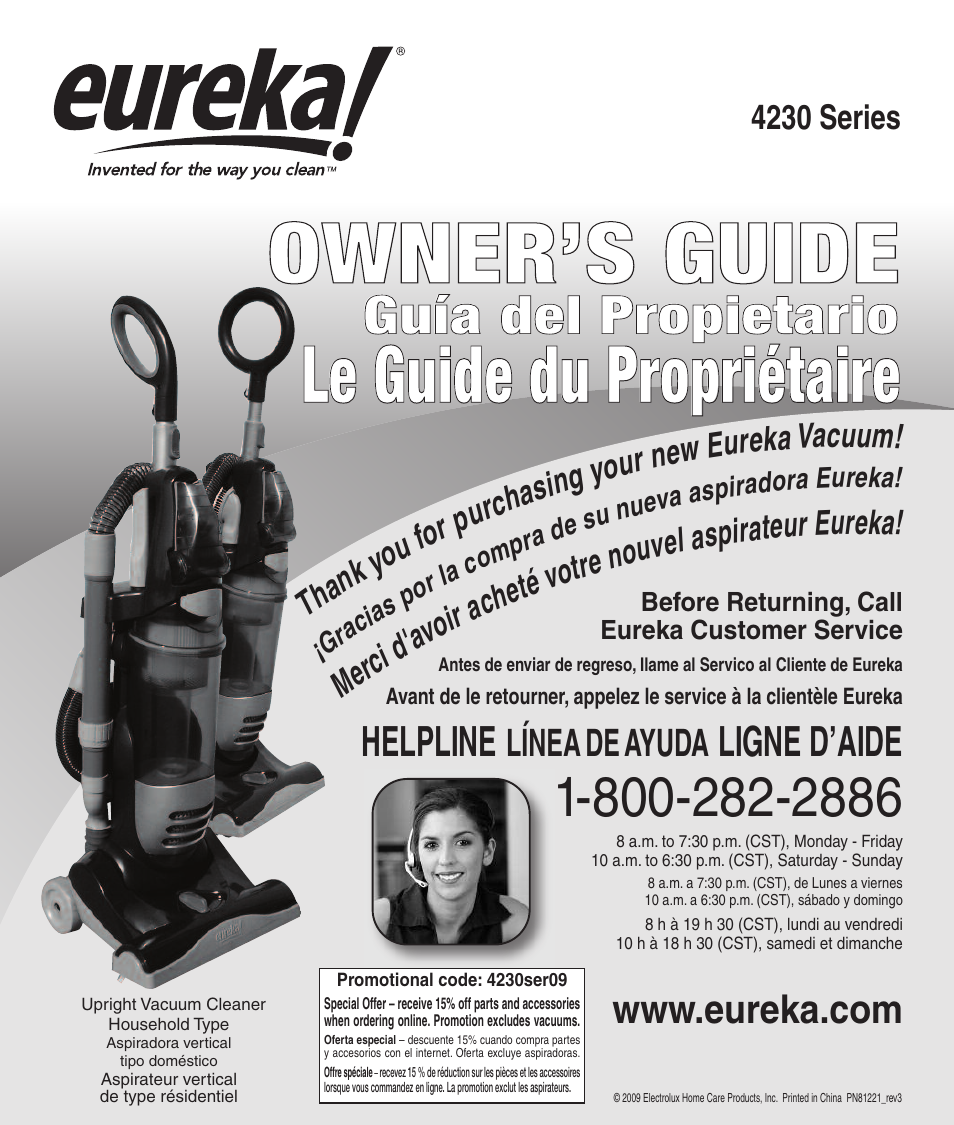 Eureka 4230 Series User Manual | 8 pages