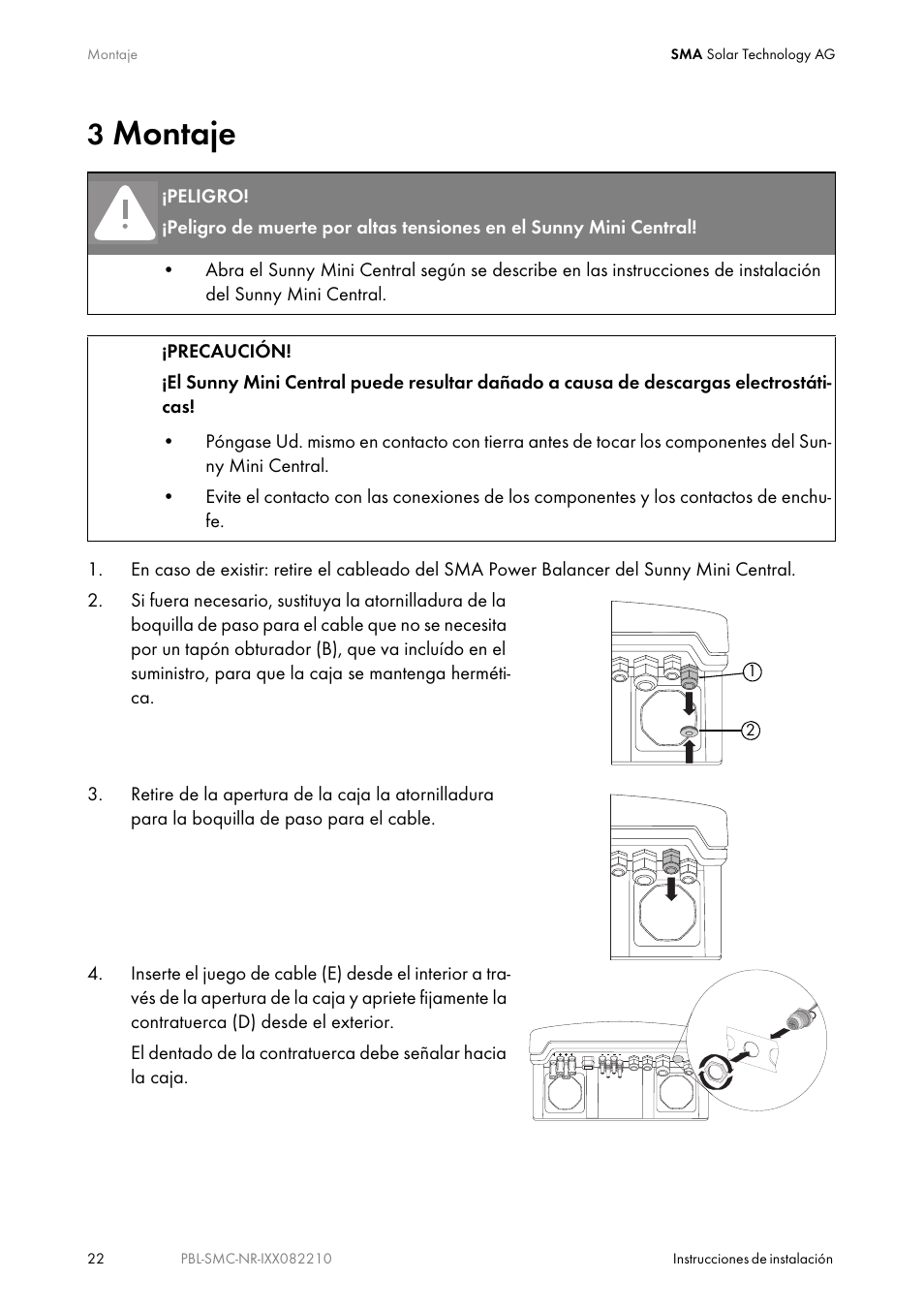 3 montaje, 3montaje | Eureka PBL-SMC-10-NR User Manual | Page 22 / 52