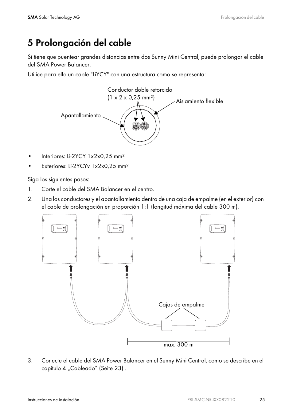 5 prolongación del cable | Eureka PBL-SMC-10-NR User Manual | Page 25 / 52