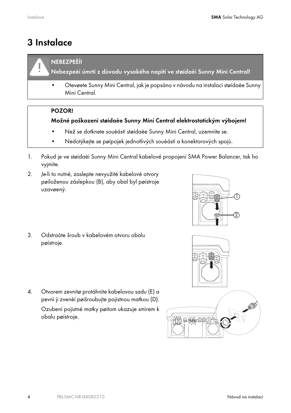 3 instalace | Eureka PBL-SMC-10-NR User Manual | Page 4 / 52