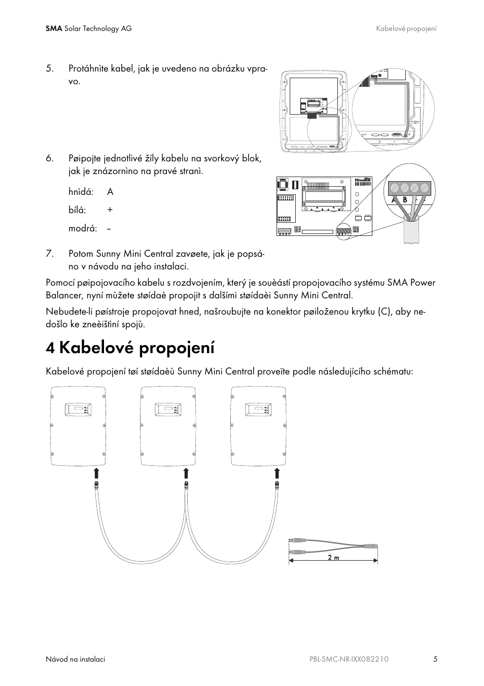 4 kabelové propojení, 4kabelové propojení | Eureka PBL-SMC-10-NR User Manual | Page 5 / 52